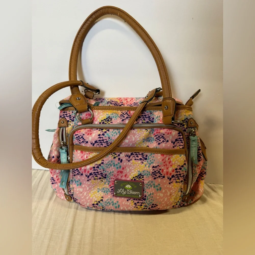 Lily‎ Bloom Multicolor Baby Bag with Tan Straps